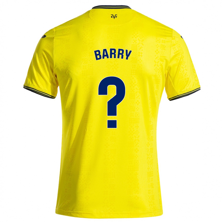 Enfant Football Maillot Mahamoud Barry #0 Jaune Noir Tenues Domicile 2024/25 Canada