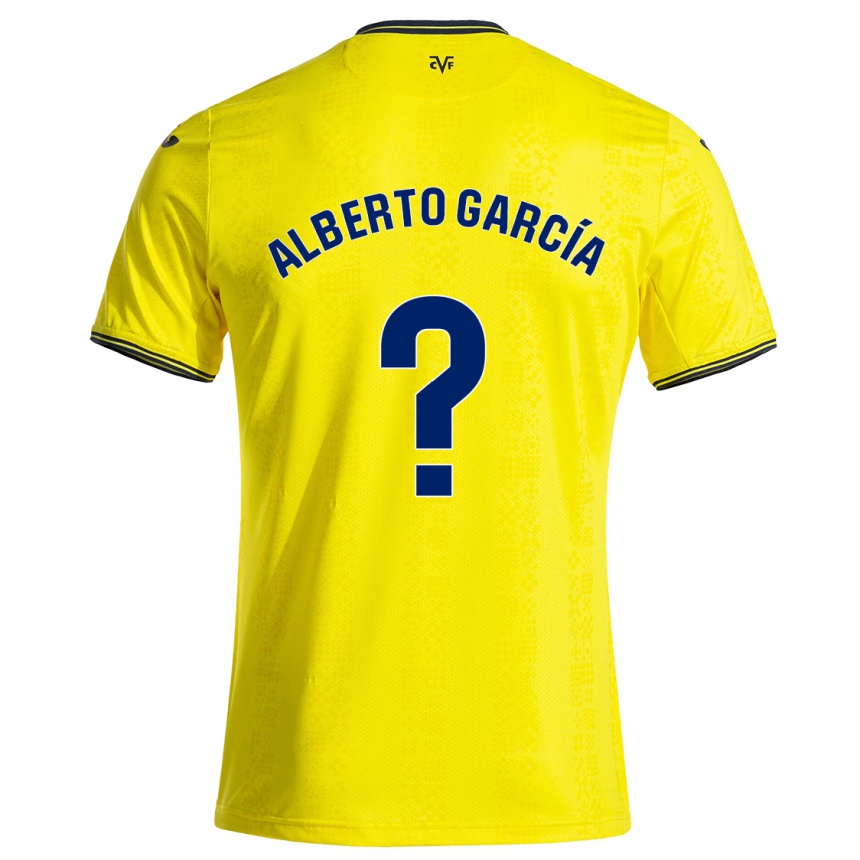 Enfant Football Maillot Alberto García #0 Jaune Noir Tenues Domicile 2024/25 Canada