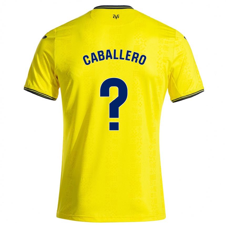 Enfant Football Maillot Jesús Caballero #0 Jaune Noir Tenues Domicile 2024/25 Canada