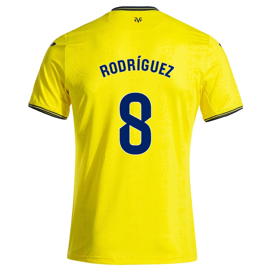 Enfant Football Maillot Unai Rodríguez #8 Jaune Noir Tenues Domicile 2024/25 Canada