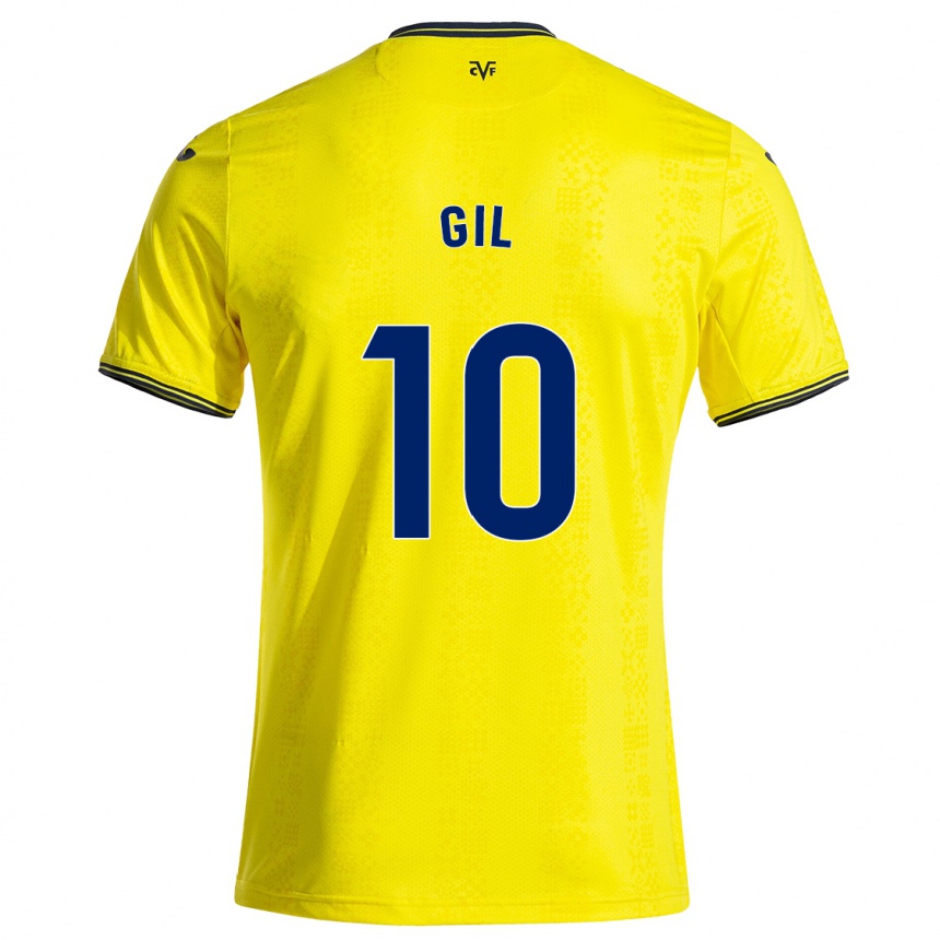 Kids Football Markel Gil #10 Yellow Black Home Jersey 2024/25 T-Shirt Canada