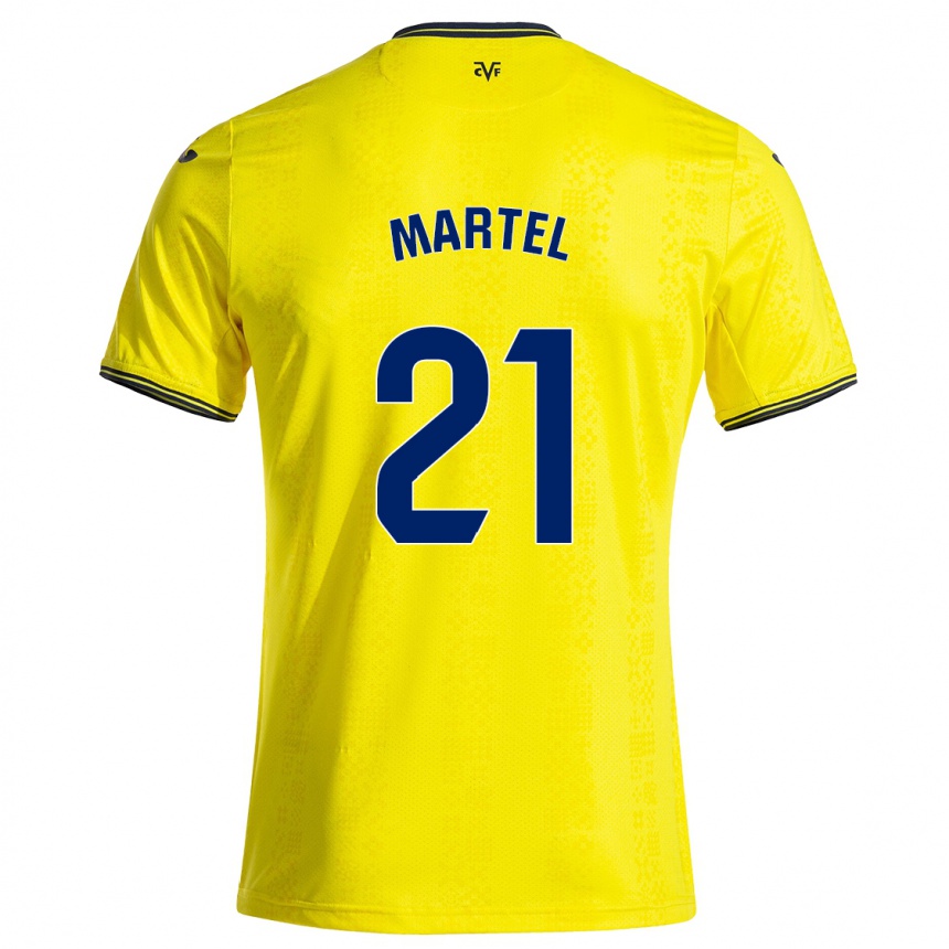 Enfant Football Maillot Kevin Martel #21 Jaune Noir Tenues Domicile 2024/25 Canada