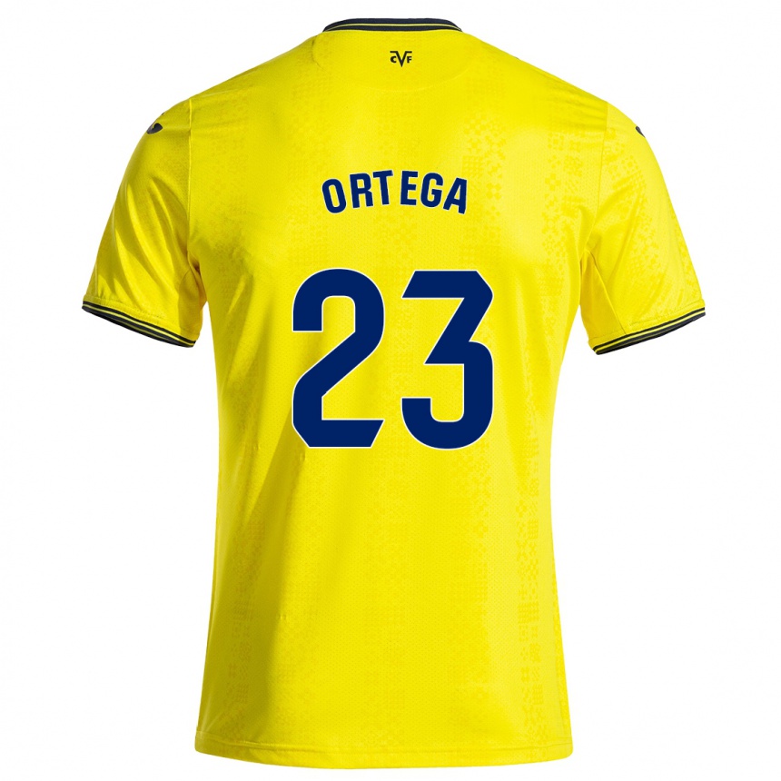 Enfant Football Maillot Jordi Ortega #23 Jaune Noir Tenues Domicile 2024/25 Canada