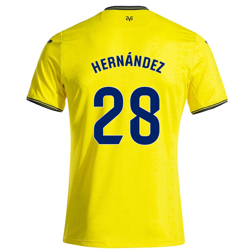 Kids Football Gerard Hernández #28 Yellow Black Home Jersey 2024/25 T-Shirt Canada