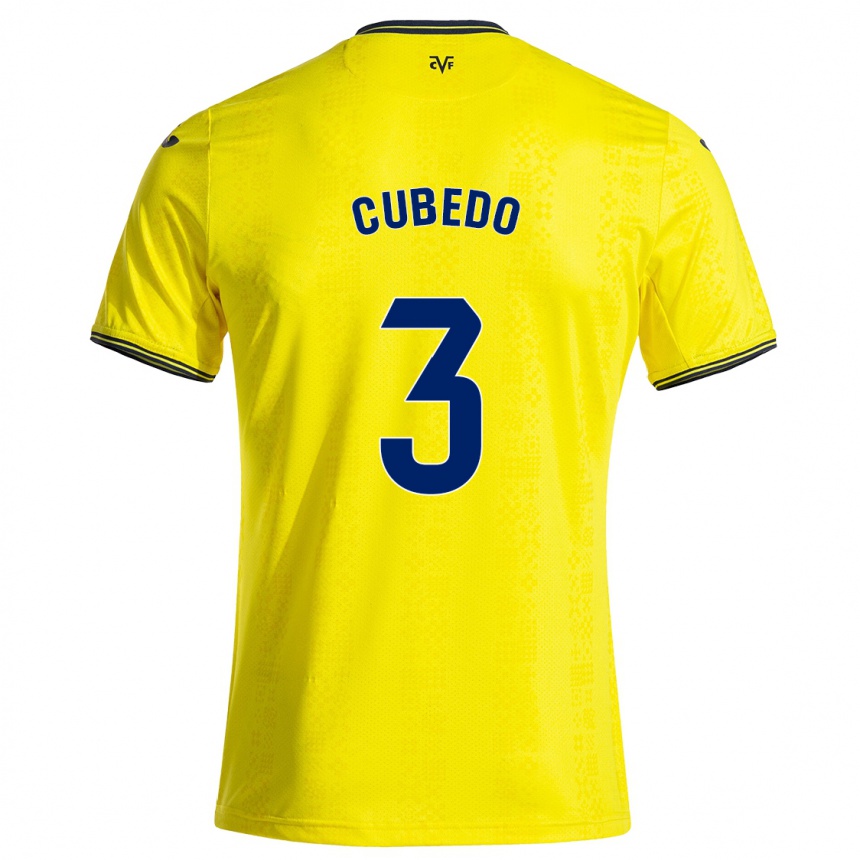 Kids Football Cristina Cubedo #3 Yellow Black Home Jersey 2024/25 T-Shirt Canada