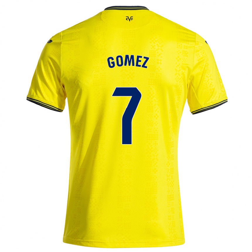 Kids Football Lucía Gómez #7 Yellow Black Home Jersey 2024/25 T-Shirt Canada