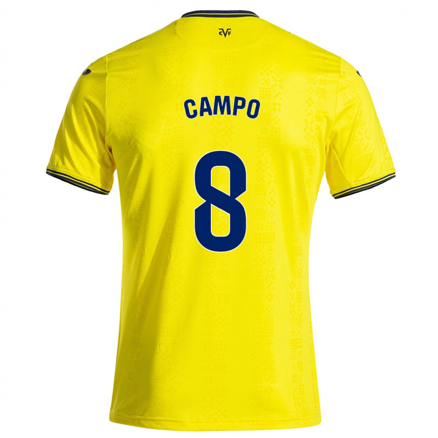 Enfant Football Maillot Ainoa Campo #8 Jaune Noir Tenues Domicile 2024/25 Canada