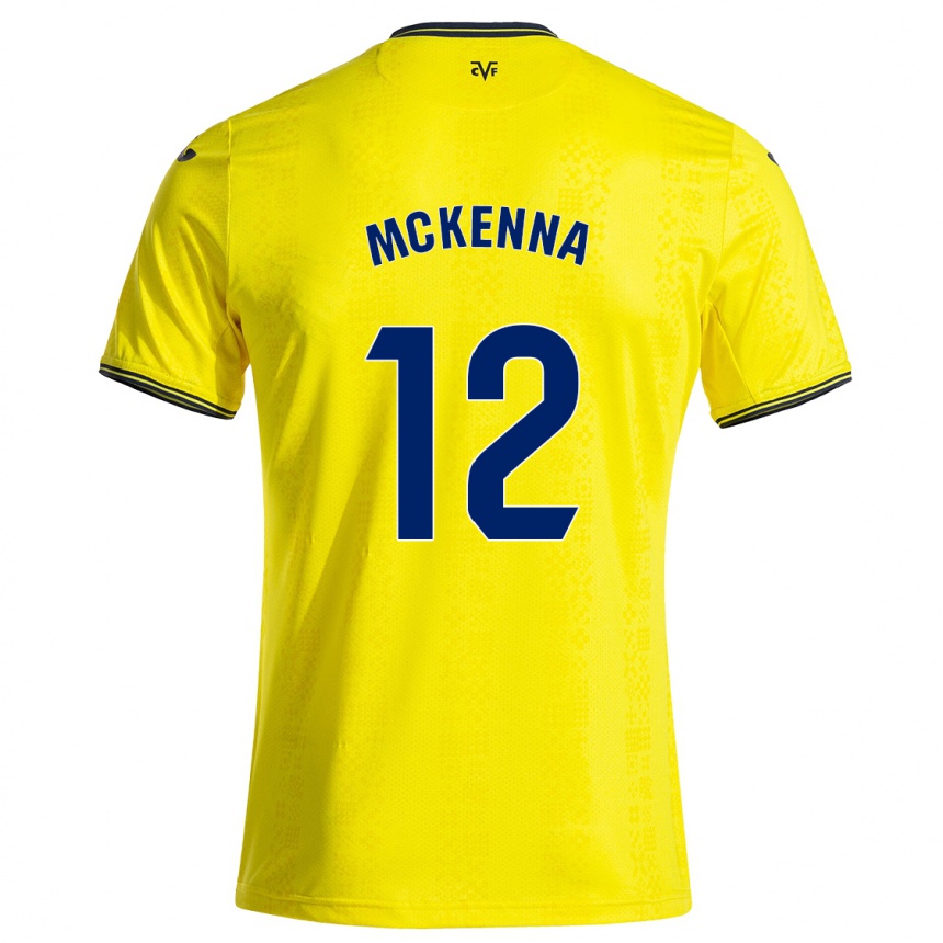 Enfant Football Maillot Kayla Mckenna #12 Jaune Noir Tenues Domicile 2024/25 Canada