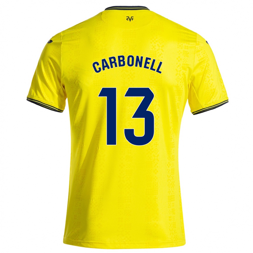 Enfant Football Maillot Carmen Carbonell #13 Jaune Noir Tenues Domicile 2024/25 Canada