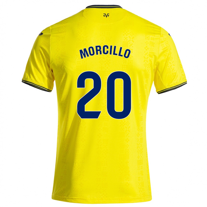 Kids Football Raquel Morcillo #20 Yellow Black Home Jersey 2024/25 T-Shirt Canada