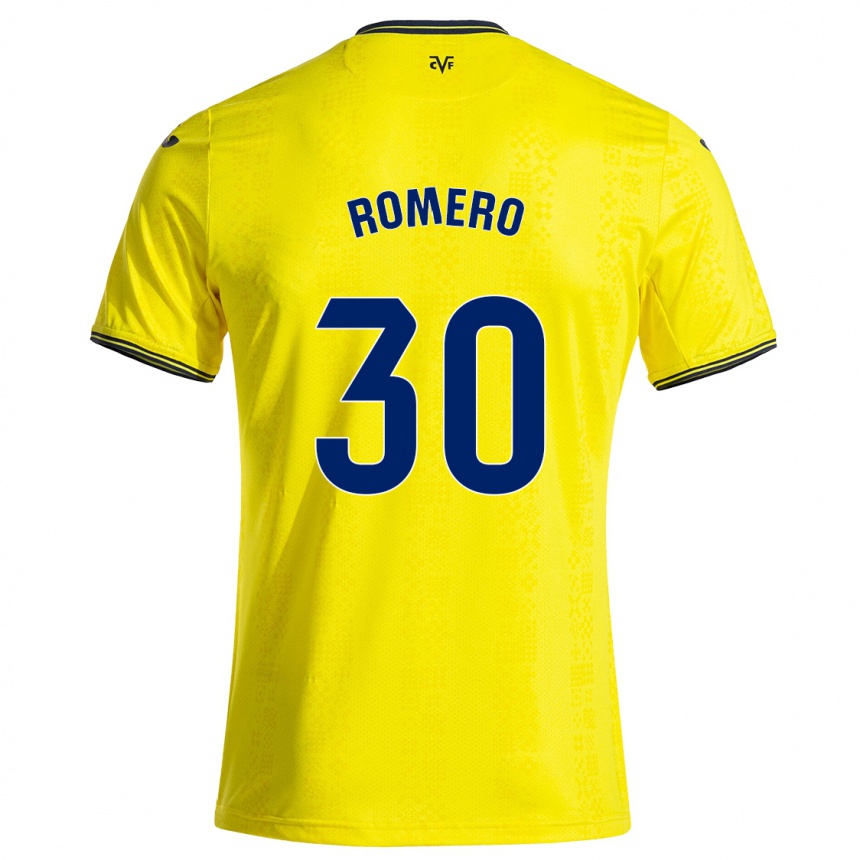 Kids Football Lucía Romero #30 Yellow Black Home Jersey 2024/25 T-Shirt Canada