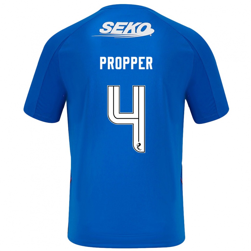 Kids Football Robin Pröpper #4 Dark Blue Home Jersey 2024/25 T-Shirt Canada