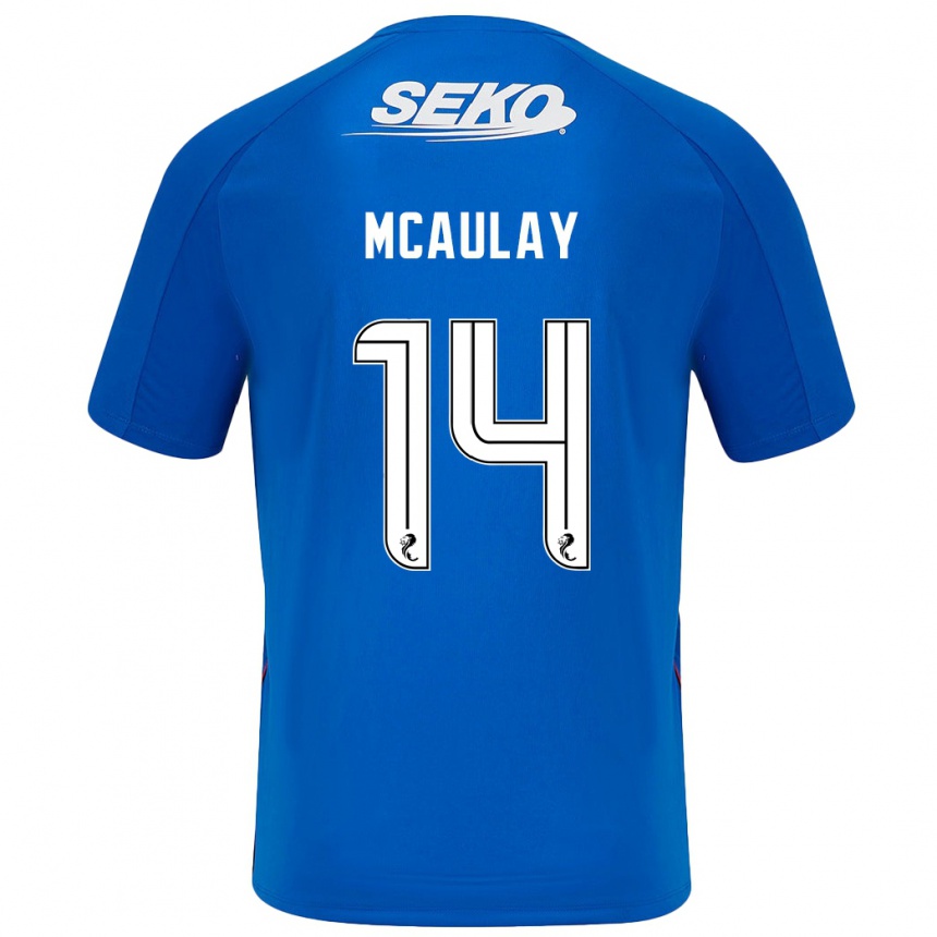 Kids Football Mia Mcaulay #14 Dark Blue Home Jersey 2024/25 T-Shirt Canada