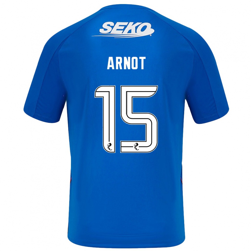 Enfant Football Maillot Elizabeth Arnot #15 Bleu Foncé Tenues Domicile 2024/25 Canada