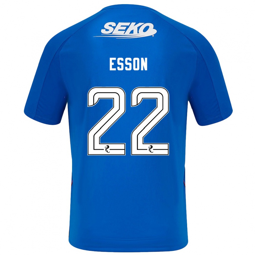 Enfant Football Maillot Victoria Esson #22 Bleu Foncé Tenues Domicile 2024/25 Canada