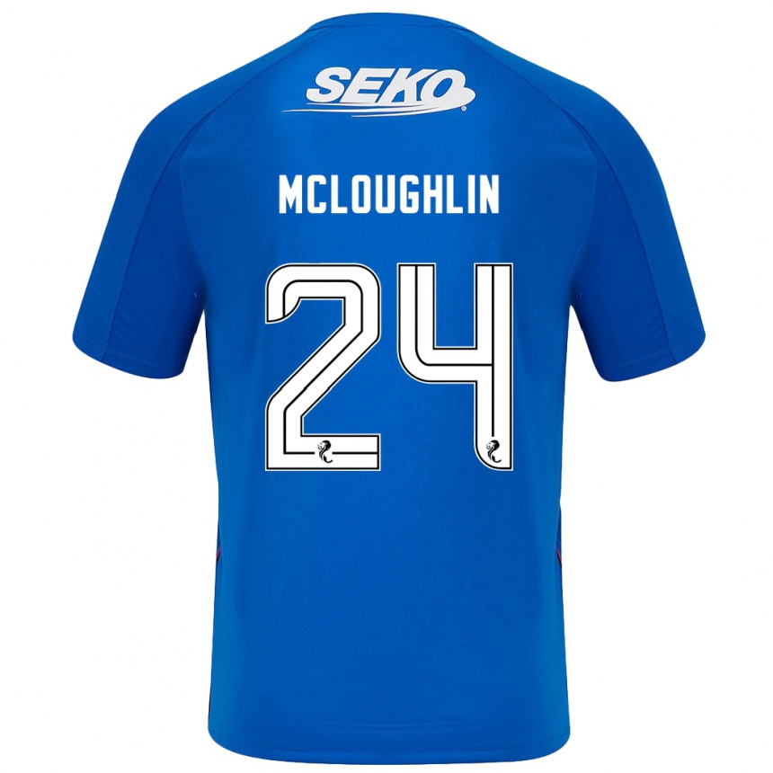 Kids Football Olivia Mcloughlin #24 Dark Blue Home Jersey 2024/25 T-Shirt Canada