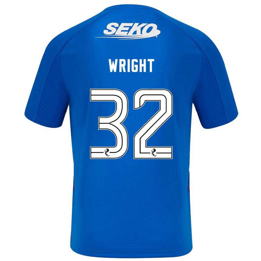 Enfant Football Maillot Kieran Wright #32 Bleu Foncé Tenues Domicile 2024/25 Canada