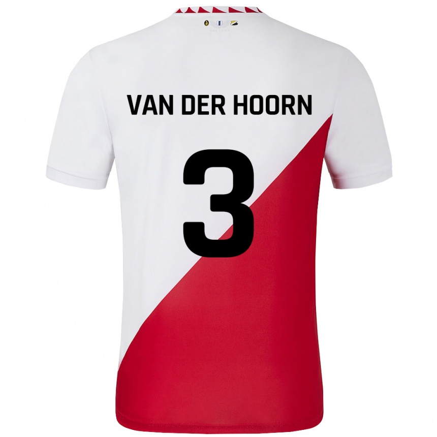 Kids Football Mike Van Der Hoorn #3 White Red Home Jersey 2024/25 T-Shirt Canada