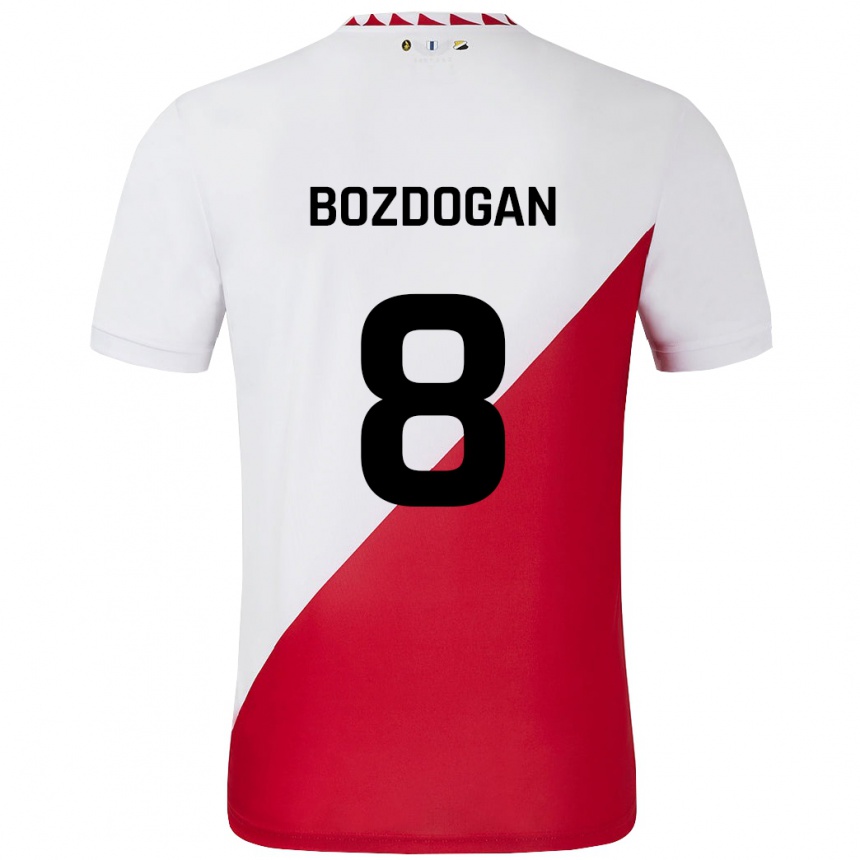 Kids Football Can Bozdogan #8 White Red Home Jersey 2024/25 T-Shirt Canada