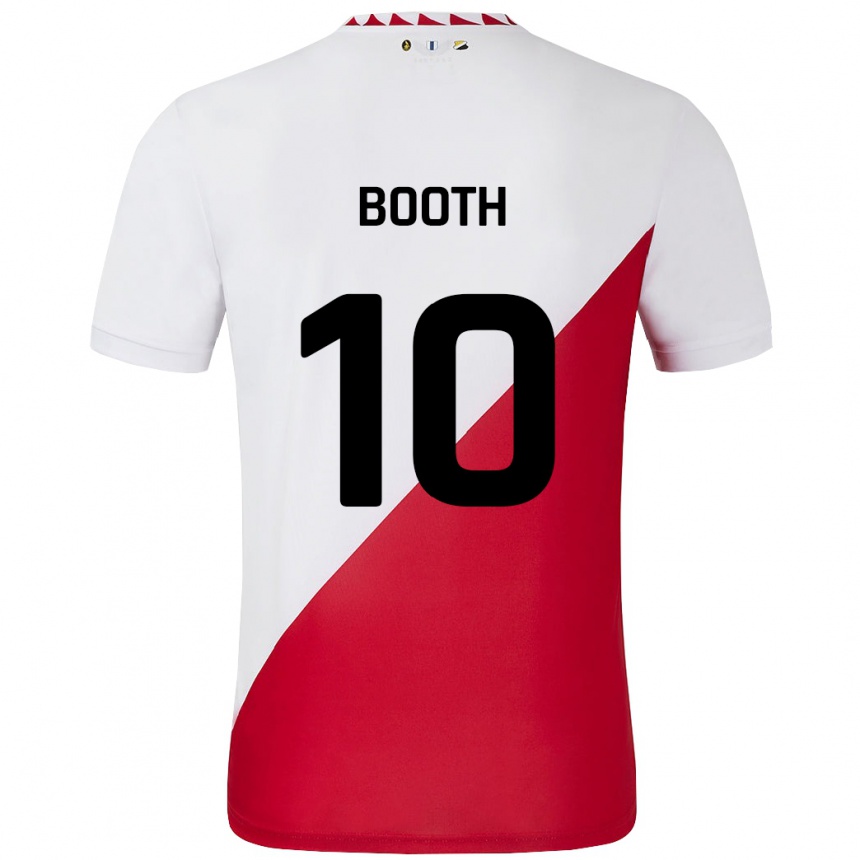 Kids Football Taylor Booth #10 White Red Home Jersey 2024/25 T-Shirt Canada