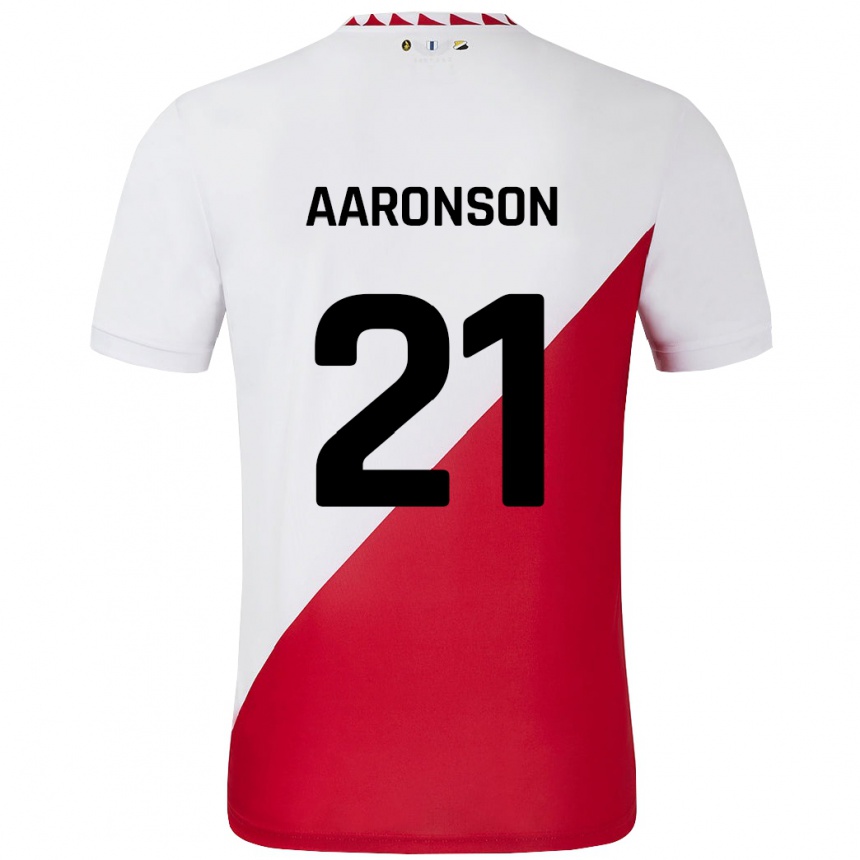 Enfant Football Maillot Paxten Aaronson #21 Blanc Rouge Tenues Domicile 2024/25 Canada