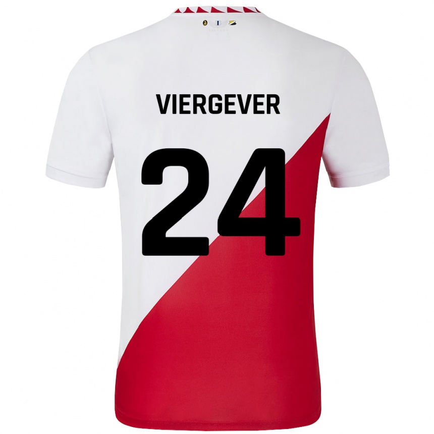 Kids Football Nick Viergever #24 White Red Home Jersey 2024/25 T-Shirt Canada