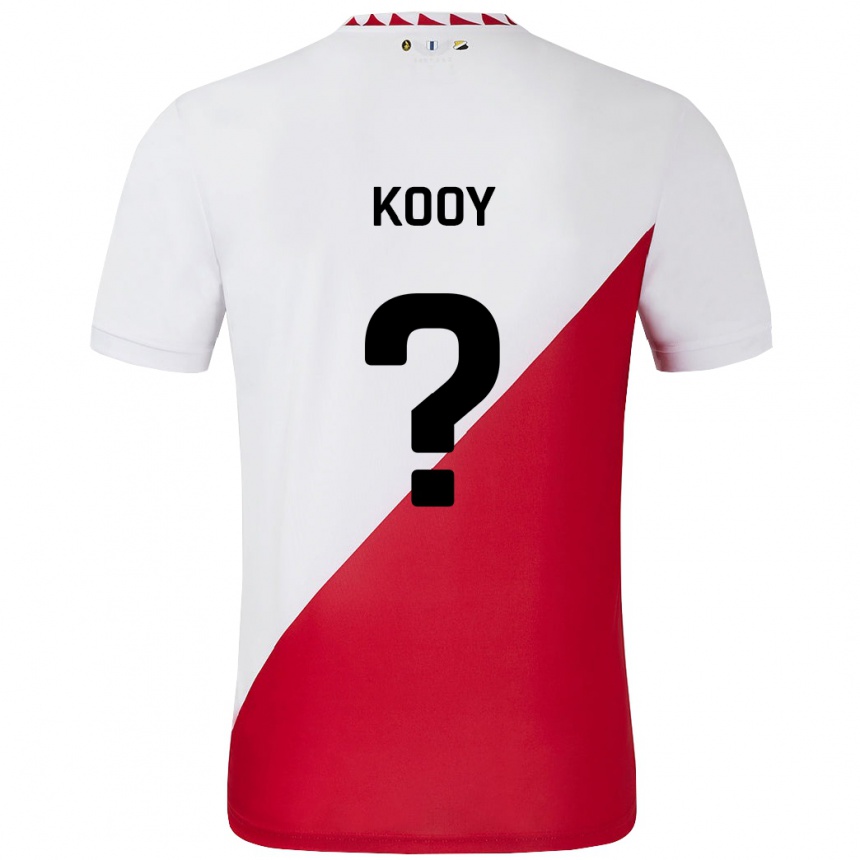 Kids Football Wessel Kooy #0 White Red Home Jersey 2024/25 T-Shirt Canada