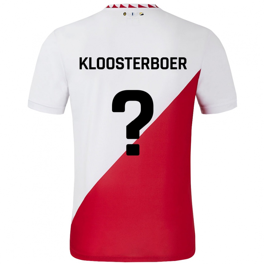 Kids Football Per Kloosterboer #0 White Red Home Jersey 2024/25 T-Shirt Canada