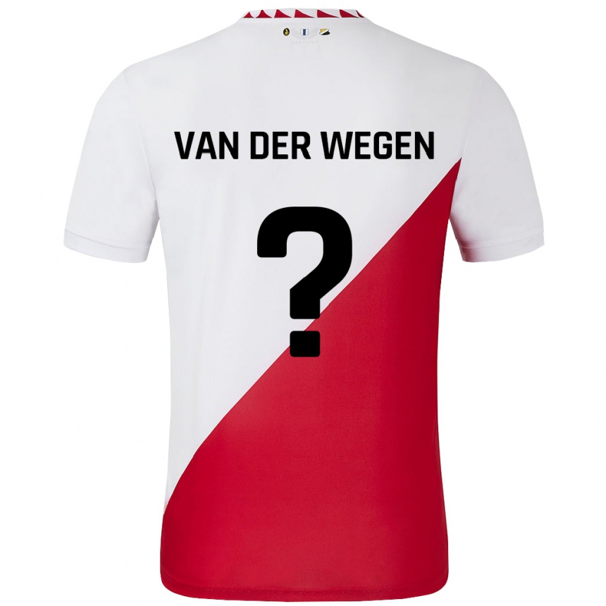 Kids Football Sil Van Der Wegen #0 White Red Home Jersey 2024/25 T-Shirt Canada