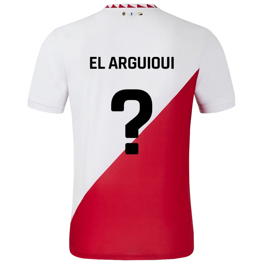 Kids Football Rafik El Arguioui #0 White Red Home Jersey 2024/25 T-Shirt Canada