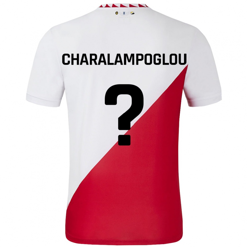 Kids Football Georgios Charalampoglou #0 White Red Home Jersey 2024/25 T-Shirt Canada