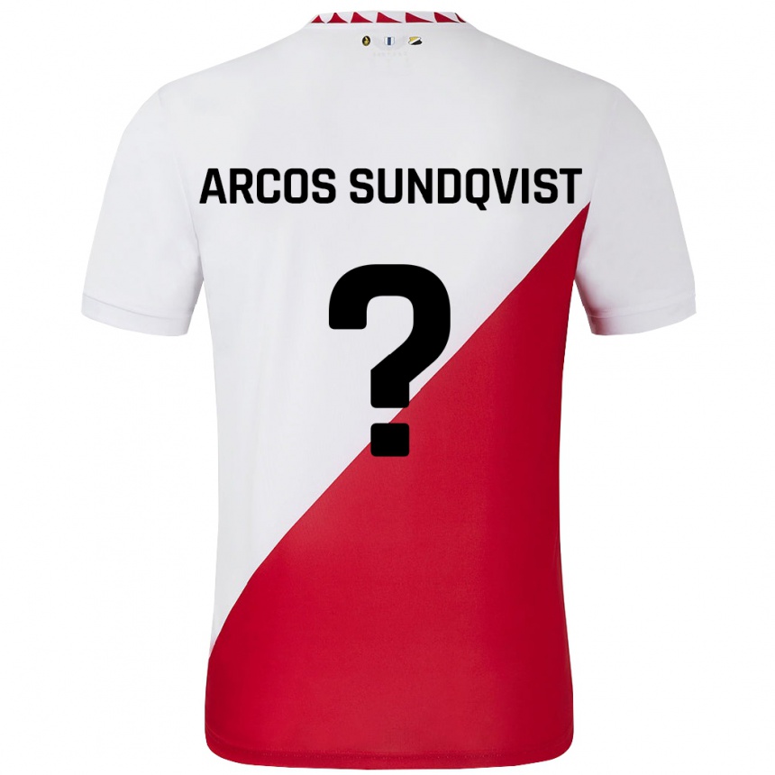 Kids Football Gustav Arcos Sundqvist #0 White Red Home Jersey 2024/25 T-Shirt Canada