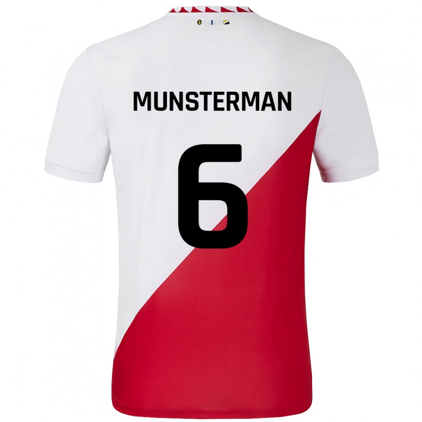 Enfant Football Maillot Marthe Munsterman #6 Blanc Rouge Tenues Domicile 2024/25 Canada