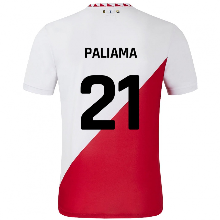 Kids Football Joni Paliama #21 White Red Home Jersey 2024/25 T-Shirt Canada