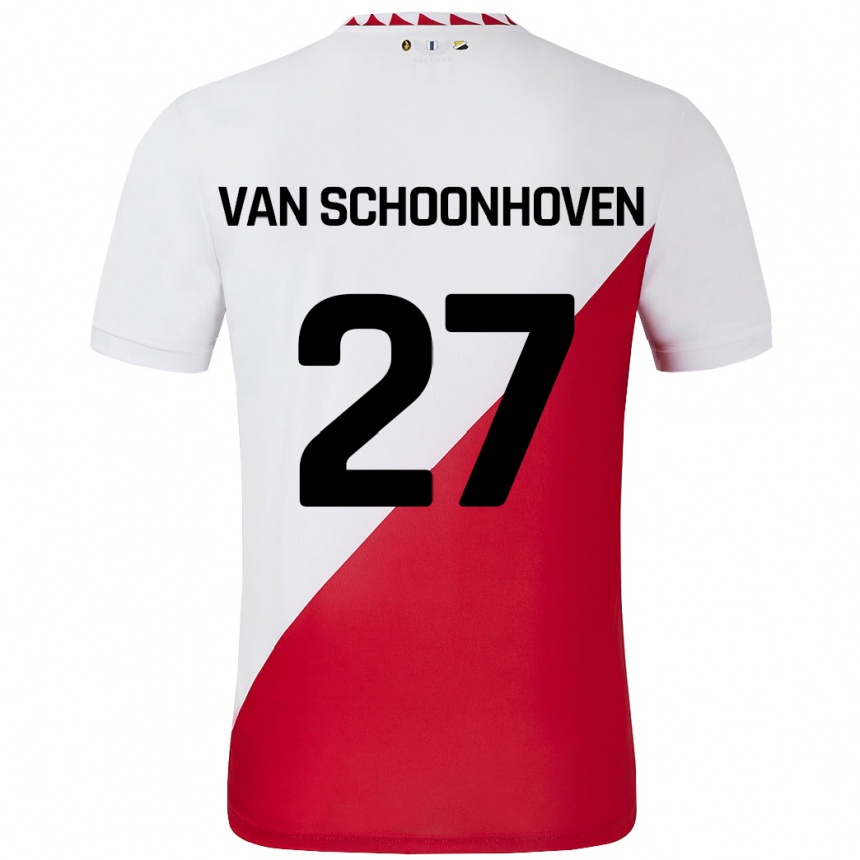 Kids Football Nurija Van Schoonhoven #27 White Red Home Jersey 2024/25 T-Shirt Canada