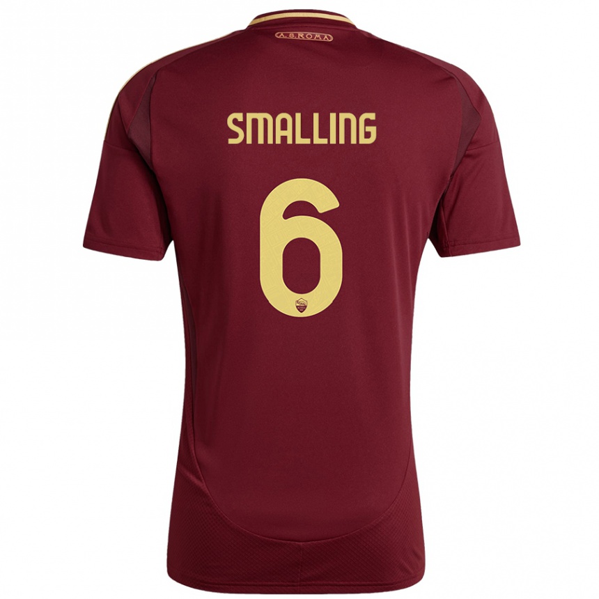 Enfant Football Maillot Chris Smalling #6 Rouge Brun Or Tenues Domicile 2024/25 Canada