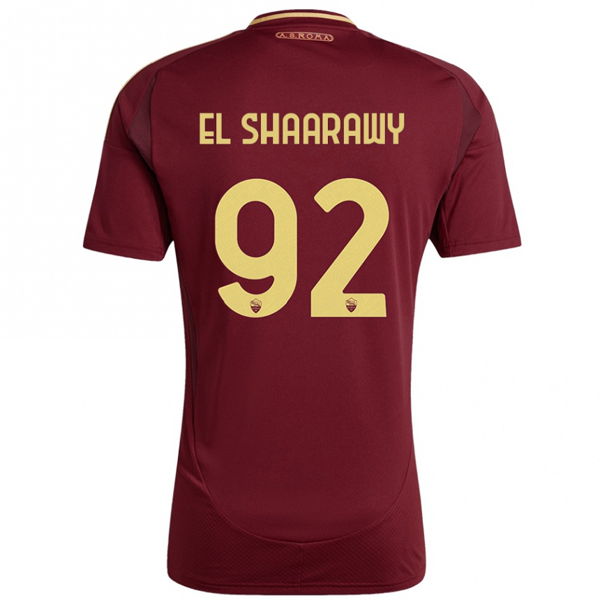 Enfant Football Maillot Stephan El Shaarawy #92 Rouge Brun Or Tenues Domicile 2024/25 Canada