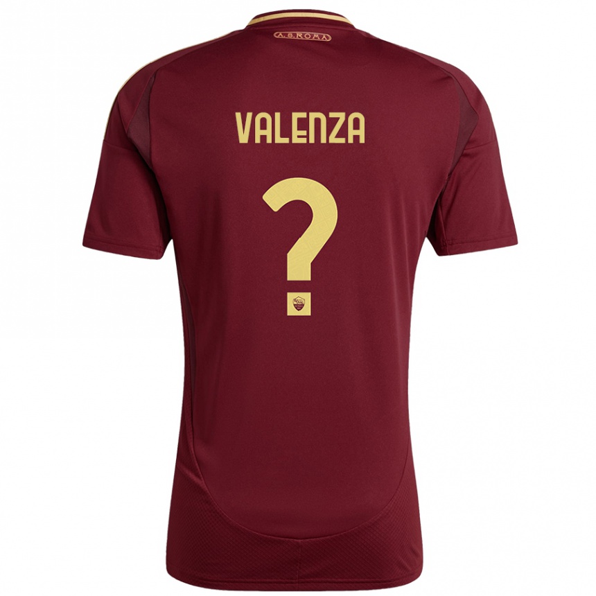 Kids Football Salvatore Valenza #0 Red Brown Gold Home Jersey 2024/25 T-Shirt Canada