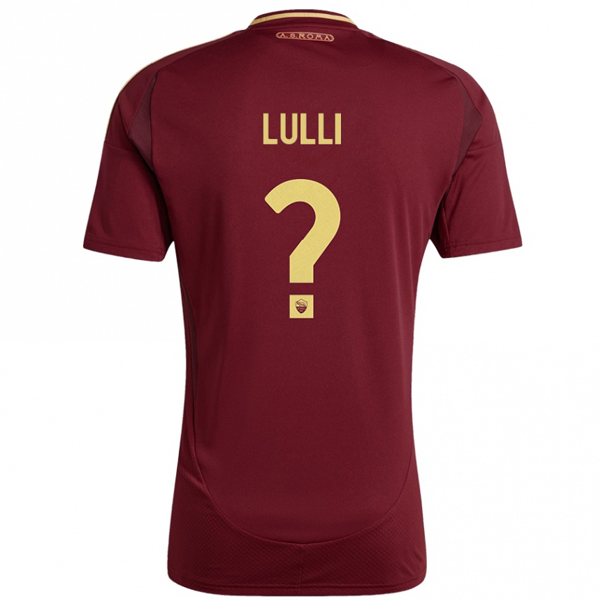 Kids Football Emanuele Lulli #0 Red Brown Gold Home Jersey 2024/25 T-Shirt Canada