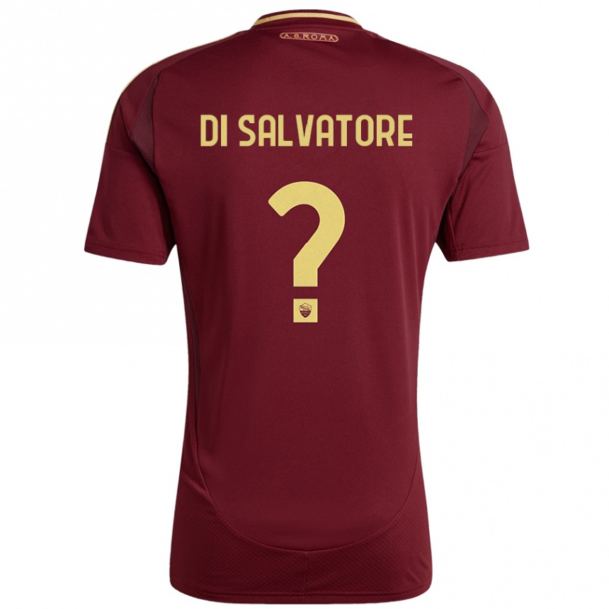 Kids Football Diego Di Salvatore #0 Red Brown Gold Home Jersey 2024/25 T-Shirt Canada