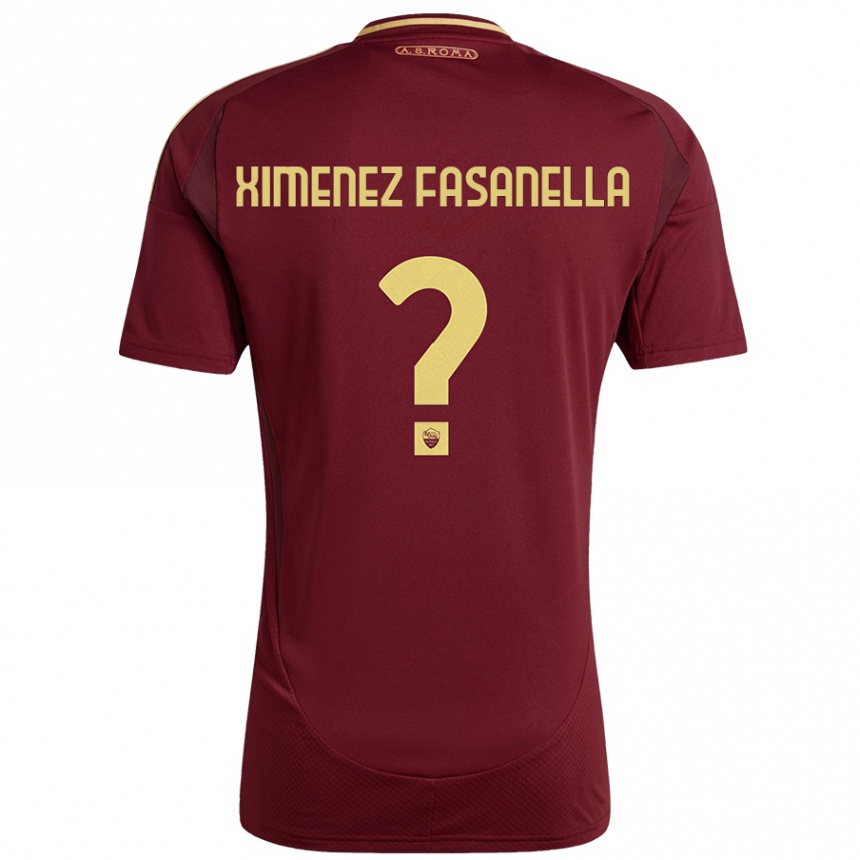 Enfant Football Maillot Rafael Ximenez Fasanella #0 Rouge Brun Or Tenues Domicile 2024/25 Canada