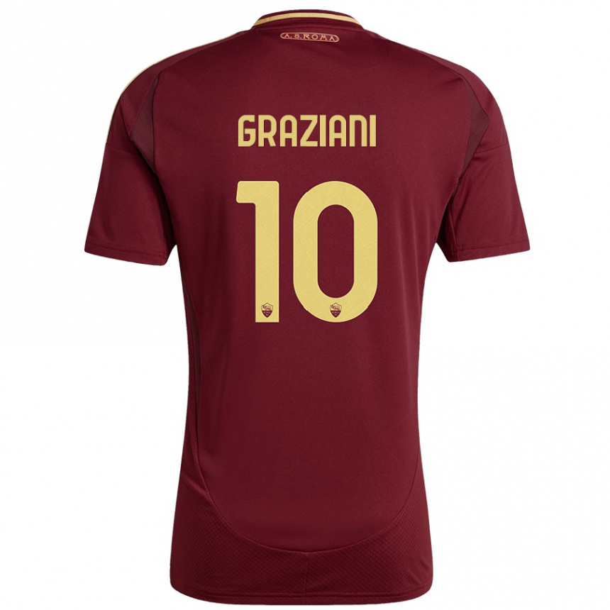 Enfant Football Maillot Leonardo Graziani #10 Rouge Brun Or Tenues Domicile 2024/25 Canada