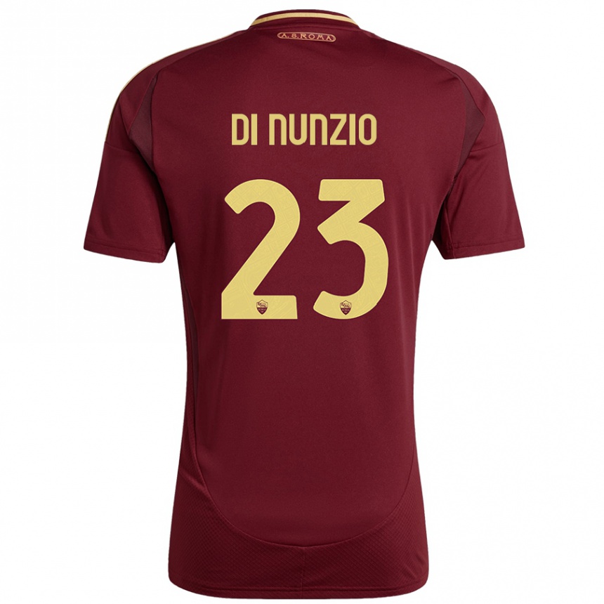 Kids Football Alessandro Di Nunzio #23 Red Brown Gold Home Jersey 2024/25 T-Shirt Canada