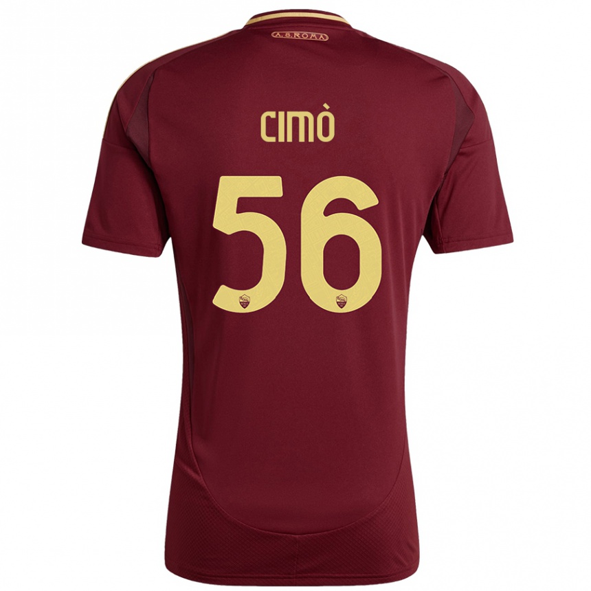 Enfant Football Maillot Giada Cimò #56 Rouge Brun Or Tenues Domicile 2024/25 Canada