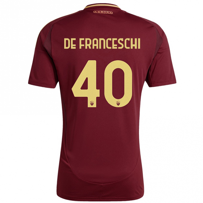 Enfant Football Maillot Leonardo De Franceschi #40 Rouge Brun Or Tenues Domicile 2024/25 Canada