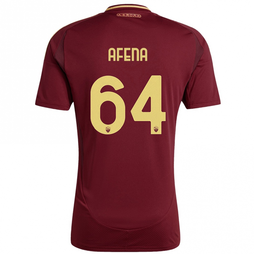 Enfant Football Maillot Felix Afena-Gyan #64 Rouge Brun Or Tenues Domicile 2024/25 Canada