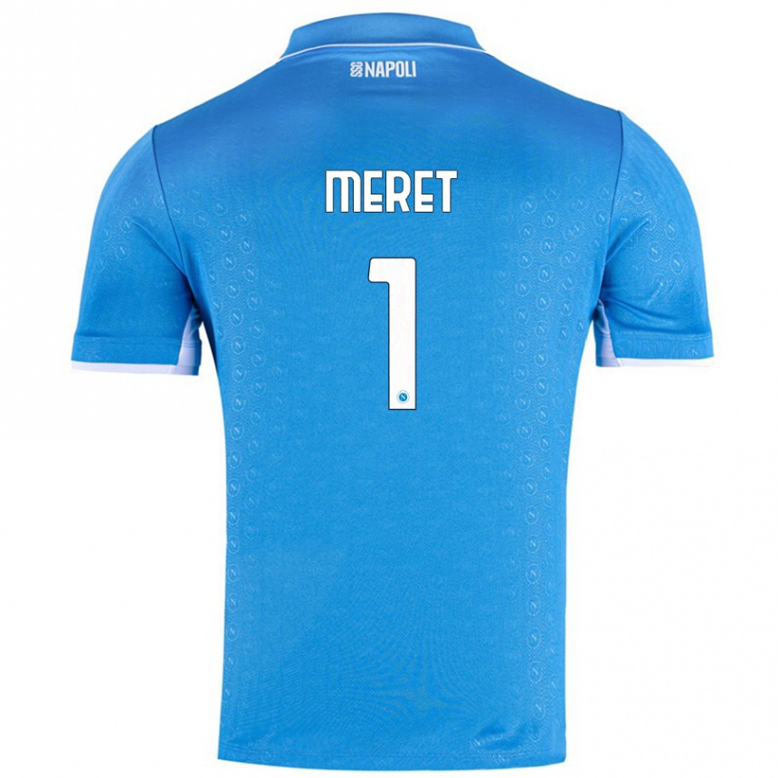 Kids Football Alex Meret #1 Sky Blue Home Jersey 2024/25 T-Shirt Canada