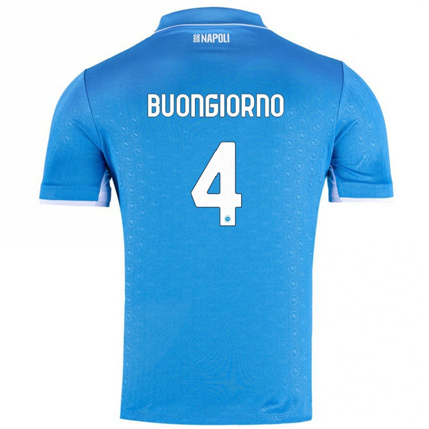 Enfant Football Maillot Alessandro Buongiorno #4 Bleu Ciel Tenues Domicile 2024/25 Canada