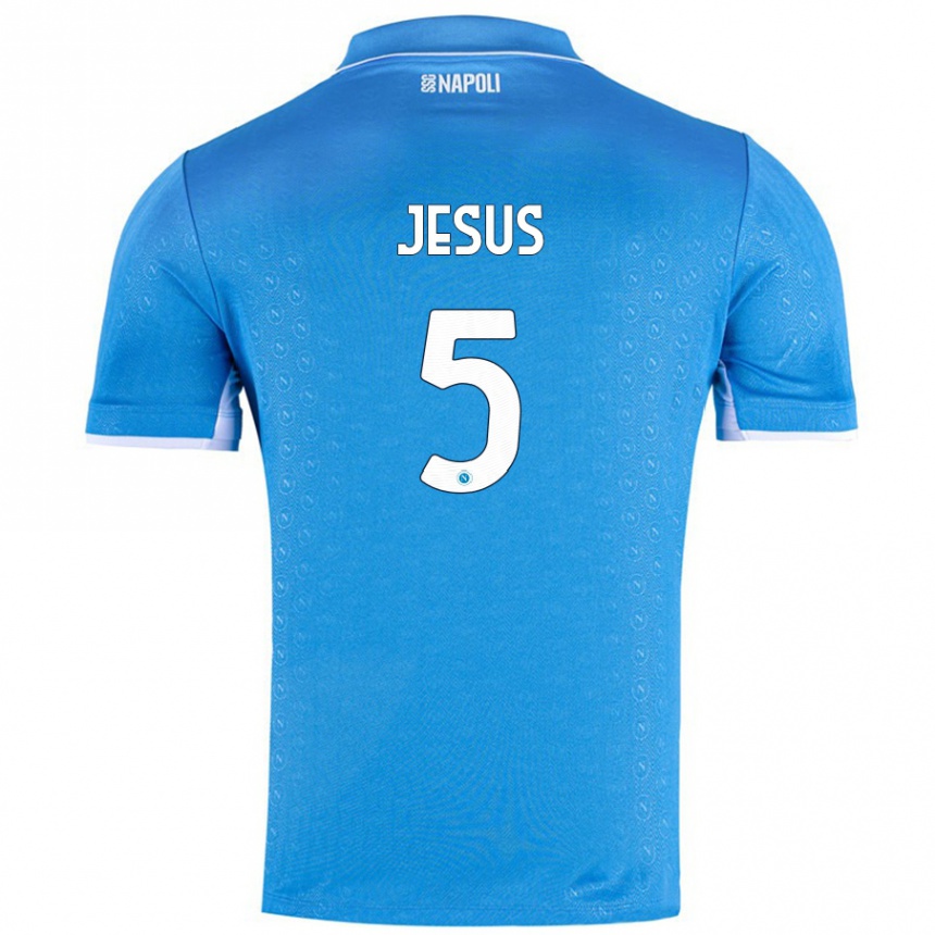 Enfant Football Maillot Juan Jesus #5 Bleu Ciel Tenues Domicile 2024/25 Canada