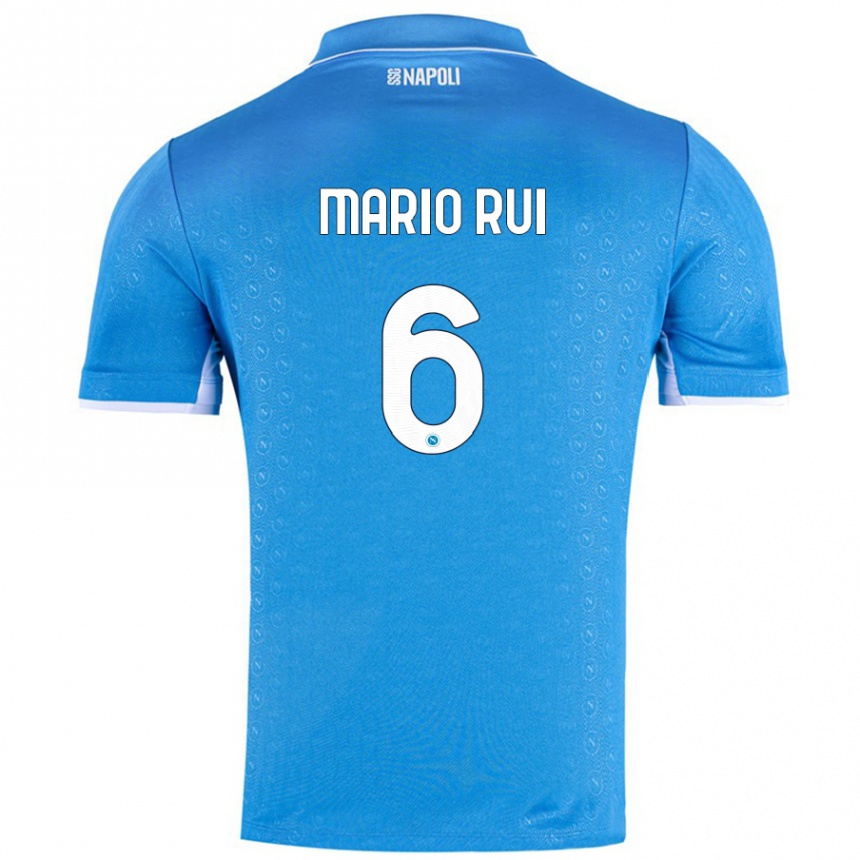 Kids Football Mario Rui #6 Sky Blue Home Jersey 2024/25 T-Shirt Canada